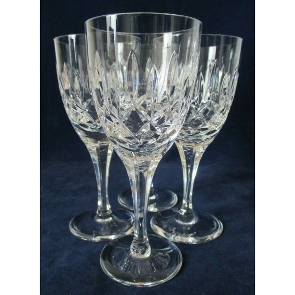 Atlantis Vista Alegre Suzana Pattern Crystal Cristal 4 Wine Glasses Portugal - Picture 1 of 11